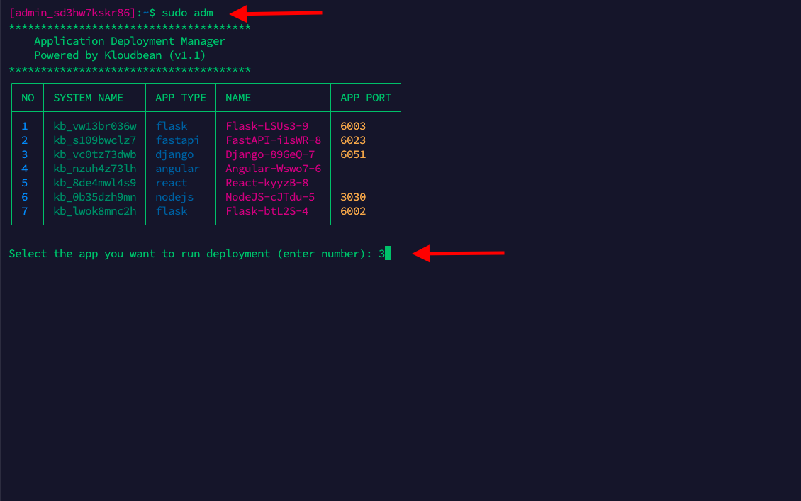 Demonstration on deploying new changes using adm.